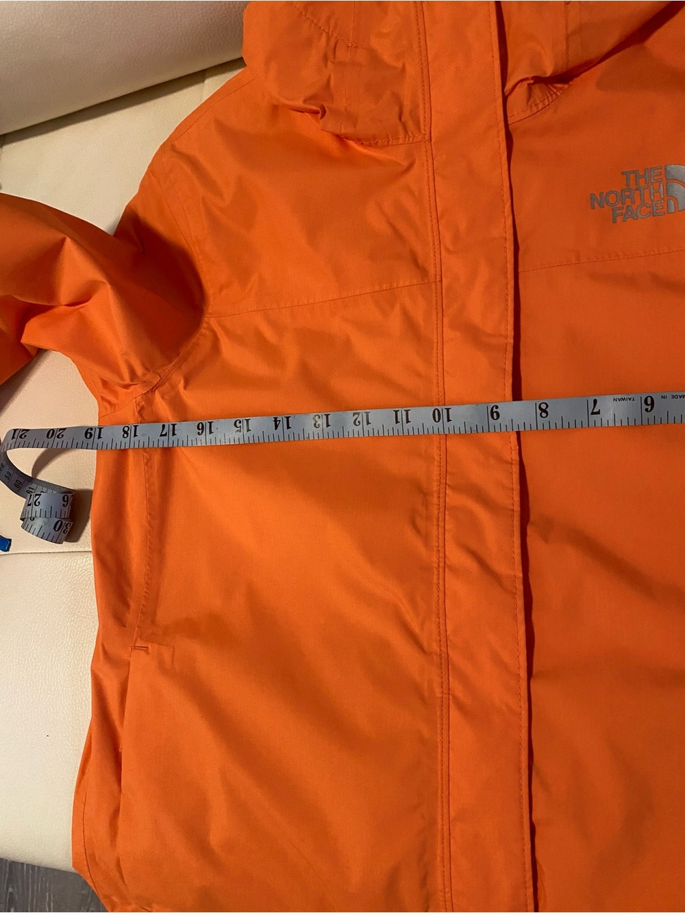 The North Face Youths Coral-Orange Hooded Rain Shell - Picture 6 of 7
